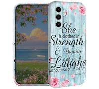 BEOTIWAD Bible Quote Proverbs 31-25 Phone Case for Samsung Galaxy A15 5G 6.5" Hard PC Full Protective Cover Design Shockproof Protective Cover for Galaxy A15 5G