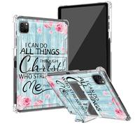 BEOTIWAD Bible Verses Philippians 4-13 Clear Case for iPad Pro 12.9(6th/5th/4th/3rd Generation, 2022/2021/2020/2018) with Kickstand and Pencil Holder,Transparent TPU Back Shockproof Shell Cover
