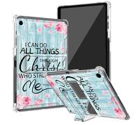 BEOTIWAD Bible Verses Philippians 4-13 Clear Case for Samsung Galaxy Tab A9+ 10.9 Inch 2023 Model (SM-X210/X216/X218) with Kickstand and Pencil Holder,Transparent TPU Back Shockproof Shell Cover