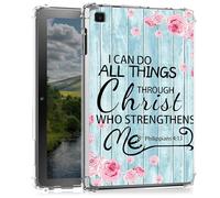 BEOTIWAD Bible Verses Philippians 4-13 Clear Tablet Case for Samsung Galaxy Tab A7 Lite 8.7 Inch 2021 Model (SM-T220/T225/T227),Transparent Slim TPU Back Shockproof Shell Cover for Galaxy Tab A7 Lite