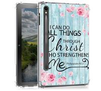 BEOTIWAD Bible Verses Philippians 4-13 Clear Tablet Case for Samsung Galaxy Tab S9 FE 10.9 Inch 2023(X510/X516/X518),Transparent Slim TPU Back Shockproof Shell Cover Samsung Tab S9 FE 2023