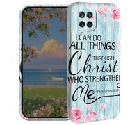 BEOTIWAD Bible Verses Philippians 4-13 Phone Case for Samsung Galaxy A12 6.5" Hard PC Full Protective Cover Design Shockproof Protective Cover for Galaxy A12