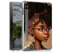 BEOTIWAD Black African American Clear Case for Samsung Galaxy Tab S9 FE Plus 12.4-Inch 2023 (SM-X610/SM-X616),Transparent Slim TPU Back Shockproof Shell Cover for Samsung Tab S9 FE Plus