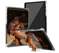 BEOTIWAD Black African American Clear Tablet Case for iPad 10.2 iPad 9th / 8th / 7th Generation 2021/2020/ 2019 with Kickstand and Pencil Holder,Transparent TPU Back Shockproof Shell Cover