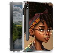 BEOTIWAD Black African American Clear Tablet Case for Samsung Galaxy Tab S8 Plus 2022/S7 FE 2021/S7 Plus 2020 12.4 Inch,Transparent Slim TPU Back Shockproof Shell Cover