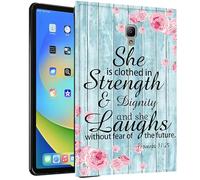 BEOTIWAD Black TPU Tablet Case for Samsung Galaxy Tab A 8.0 2017 Model T380/T385,Slim TPU Back Shockproof Shell Cover for Galaxy Tab A 8.0 2017 Model T380/T385,Bible Quote Proverbs 31-25