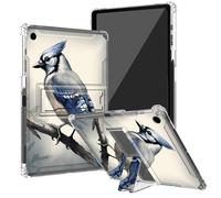 BEOTIWAD Blue Jay Bird Clear Case for Samsung Galaxy Tab A9 8.7 Inch 2023 Model (SM-X110/X115/X117) with Kickstand and Pencil Holder,Transparent TPU Back Shockproof Shell Cover