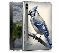 BEOTIWAD Blue Jay Bird Clear Case for Samsung Galaxy Tab S9 FE Plus 12.4-Inch 2023 (SM-X610/SM-X616),Transparent Slim TPU Back Shockproof Shell Cover for Samsung Tab S9 FE Plus
