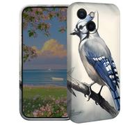 BEOTIWAD Blue Jay Bird Phone Case for iPhone 13 Mini 5.4" Hard PC Full Protective Cover Design Shockproof Protective Cover for iPhone 13 Mini 5.4"