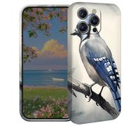 BEOTIWAD Blue Jay Bird Phone Case for iPhone 16 Pro Max 6.9" Hard PC Full Protective Cover Design Shockproof Protective Cover for iPhone 16 Pro Max 6.9"