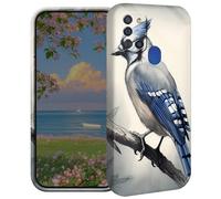 BEOTIWAD Blue Jay Bird Phone Case for Samsung Galaxy A21S 6.5" Hard PC Full Protective Cover Design Shockproof Protective Cover for Galaxy A21S