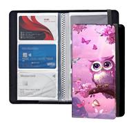 BEOTIWAD Business Card Holder Credit Card Holder Business Card Organizer with 240 Card Capacity for Men & Women Ideal for Business, Credit, ID Cards & More,Cute Little Owl