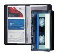 BEOTIWAD Business Card Holder Credit Card Holder Business Card Organizer with 240 Card Capacity for Men & Women Ideal for Business, Credit, ID Cards & More,Retro Tape Cassette