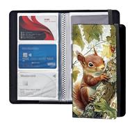 BEOTIWAD Business Card Holder Credit Card Holder Business Card Organizer with 240 Card Capacity for Men & Women Ideal for Business, Credit, ID Cards & More,Cute Little Squirrel