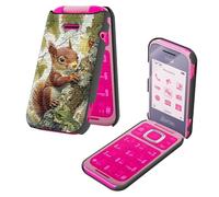 BEOTIWAD Case for HMD Barbie TA-1681 with Tempered Glass Screen Protector Cute Little Squirrel Theme Hybrid Dual Layer Heavy-Duty Shockproof Protection Cover for HMD Barbie