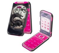 BEOTIWAD Case for HMD Barbie TA-1681 with Tempered Glass Screen Protector Dragon and A Half Moon Theme Hybrid Dual Layer Heavy-Duty Shockproof Protection Cover for HMD Barbie