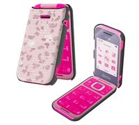 BEOTIWAD Case for HMD Barbie TA-1681 with Tempered Glass Screen Protector Glittering Rose Leopard Theme Hybrid Dual Layer Heavy-Duty Shockproof Protection Cover for HMD Barbie