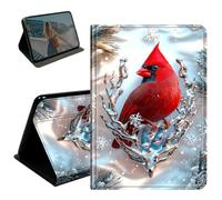 BEOTIWAD Case for iPad 10.2 Inch 9th/8th/7th Generation 2021/2020/2019,PU Leather Stand Smart Protective Cover with Auto Wake/Sleep,Multi-Angle Viewing Case,Northern Cardinal Red Bird