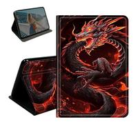 BEOTIWAD Case for Kindle Fire HD 10 & Fire HD 10 Plus Tablet (13th/11th Gen, 2023/2021),PU Leather Stand Smart Protective Cover with Auto Wake/Sleep,Multi-Angle Viewing Case,Red Dragon