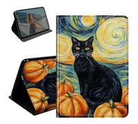 BEOTIWAD Case for Lenovo Tab M10 Plus 10.3" 2020,PU Leather Stand Smart Protective Cover with Auto Wake/Sleep,Multi-Angle Viewing Case,Black Cat Starry Night