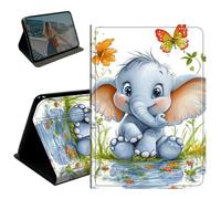 BEOTIWAD Case for Lenovo Tab M10 Plus 10.3" 2020,PU Leather Stand Smart Protective Cover with Auto Wake/Sleep,Multi-Angle Viewing Case,Baby Elephant in The Water