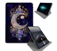 BEOTIWAD Case for Samsung Galaxy Tab A 10.1 2019 Model SM-T510 / T515 / T517-360 Rotating Stand Folding Protective Cover with Auto Sleep/Wake,Moon Star Galaxy Floral