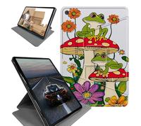 BEOTIWAD Case for Samsung Galaxy Tab A9 8.7 Inch 2023 Model (SM-X110/X115/X117) -360 Rotating Stand Folding Protective Cover with Auto Sleep/Wake,Cute Frogs On Mushrooms