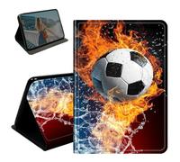 BEOTIWAD Case for Samsung Galaxy Tab S8 2022/Tab S7 2020 11 Inch,PU Leather Stand Smart Protective Cover with Auto Wake/Sleep,Multi-Angle Viewing Case,Soccer Ball On Fire