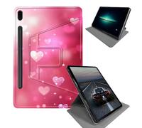 BEOTIWAD Case for Samsung Galaxy Tab S8 Plus 2022 / S7 FE 2021 / S7 Plus 2020 12.4-Inch-360 Rotating Stand Folding Protective Cover with Auto Sleep/Wake,Pink Hearts and Stars