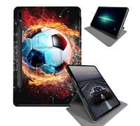 BEOTIWAD Case for Samsung Galaxy Tab S8 Plus 2022 / S7 FE 2021 / S7 Plus 2020 12.4-Inch-360 Rotating Stand Folding Protective Cover with Auto Sleep/Wake,Fire Soccer