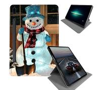 BEOTIWAD Case for Samsung Galaxy Tab S8 Plus 2022 / S7 FE 2021 / S7 Plus 2020 12.4-Inch-360 Rotating Stand Folding Protective Cover with Auto Sleep/Wake,Snowman