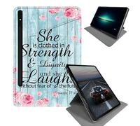 BEOTIWAD Case for Samsung Galaxy Tab S9 Plus/X810/X816B/X818U/S9 FE Plus 12.4inch/S10 Plus -360 Rotating Stand Folding Protective Cover with Auto Sleep/Wake,Bible Quote Proverbs 31-25