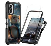 BEOTIWAD Case for TCL NxtPaper 70 Pro with Screen Protector,Dual Layer Heavy Duty Hard PC+Soft TPU Rugged Anti-Drop Shockproof Protective Cover,Cute Little Mouse