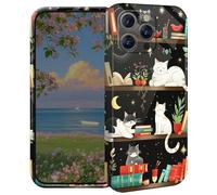 BEOTIWAD Cats Playing On Bookshelves Phone Case for iPhone 13 Pro 6.1" Hard PC Full Protective Cover Design Shockproof Protective Cover for iPhone 13 Pro 6.1"