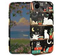 BEOTIWAD Cats Playing On Bookshelves Phone Case for iPhone XR 6.1" Hard PC Full Protective Cover Design Shockproof Protective Cover for iPhone XR 6.1"