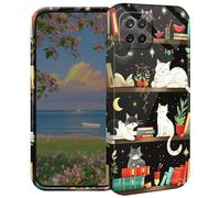 BEOTIWAD Cats Playing On Bookshelves Phone Case for Samsung Galaxy A12 6.5" Hard PC Full Protective Cover Design Shockproof Protective Cover for Galaxy A12