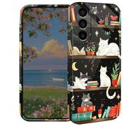 BEOTIWAD Cats Playing On Bookshelves Phone Case for Samsung Galaxy S22 Plus 6.6" Hard PC Full Protective Cover Design Shockproof Protective Cover for Galaxy S22 Plus