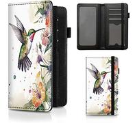 BEOTIWAD Checkbook Cover Hummingbird Flower Pattern Premium Leather Check Book Holder Wallet with RFID Blocking Function for Men and Women