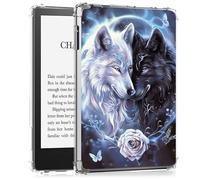 BEOTIWAD Clear Case for 6" Kindle 10th Gen 2018 Release & Kindle Signature Edition Transparent Slim TPU Back Shockproof Shell Cover,Wolf in Love Rose