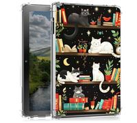 BEOTIWAD Clear Case for 6" Kindle 11th Generation 2022 & Kindle 2024 12th Generation Transparent Slim TPU Back Shockproof Shell Cover,Cats Playing On Bookshelves