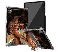 BEOTIWAD Clear Tablet Case for iPad Pro 11 Inch Case M4 2024 with Kickstand and Pencil Holder,Transparent TPU Back Shockproof Shell Cover for iPad Pro 11 Inch 2024,Black African American