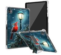 BEOTIWAD Clear Tablet Case for iPad Pro 11 Inch Case M4 2024 with Kickstand and Pencil Holder,Transparent TPU Back Shockproof Shell Cover for iPad Pro 11 Inch 2024,Northern Cardinal Bird