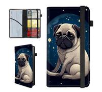 BEOTIWAD Dog Moon Pattern Car Insurance and Registration Holder,PU Leather Vehicle Glove Box Paperwork Wallet Case Document Essential Documents Organizer for Driver's License Cards