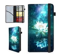 BEOTIWAD Flower With Glowing Star Pattern Car Insurance and Registration Holder,PU Leather Vehicle Glove Box Paperwork Wallet Case Document Essential Documents Organizer for Driver's License Cards