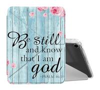 BEOTIWAD for iPad 10.2 & 10.5/iPad 9th/8th/7th Generation 10.2" 2021 2020 2019 Case Mutil Angles Folding Y-Shaped Stand Cover with Pencil Holder Auto Wake/Sleep,Psalm 46-10 Be Still
