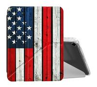 BEOTIWAD for iPad 10.2 & 10.5/iPad 9th/8th/7th Generation 10.2" 2021 2020 2019 Case Mutil Angles Folding Y-Shaped Stand Cover with Pencil Holder Auto Wake/Sleep,American Flag On Wood