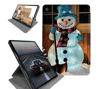 BEOTIWAD for Kindle Fire HD 10 (9th / 7th / 5th Generation, 2019/2017/2015 Release) 10.1" Tablet Case-360 Rotating Stand Folding Protective Cover with Auto Sleep/Wake,Snowman