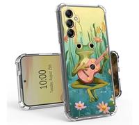 BEOTIWAD Frog Playing Guitar Clear Case for Samsung Galaxy A14 5G 6.6" Slim Transparent Anti-Yellow TPU Military Protective Tough Durable Bumper Protective Cover for Samsung A14 5G