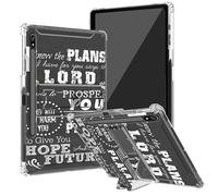 BEOTIWAD Jeremiah 29-11 Bible Verse Clear Case for Samsung Galaxy Tab S8 Plus 2022/S7 FE 2021/S7 Plus 2020 12.4 Inch with Kickstand and Pencil Holder,Transparent TPU Back Shockproof Shell Cover
