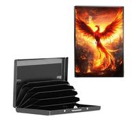 BEOTIWAD Metal Wallet,Credit Card Holder for Women Men, Mini Slim Aluminum Wallet RFID Blocking Holder Small Business Hard Card Case Card Holder ID Case Travel Wallet,Majestic Phoenix Rising